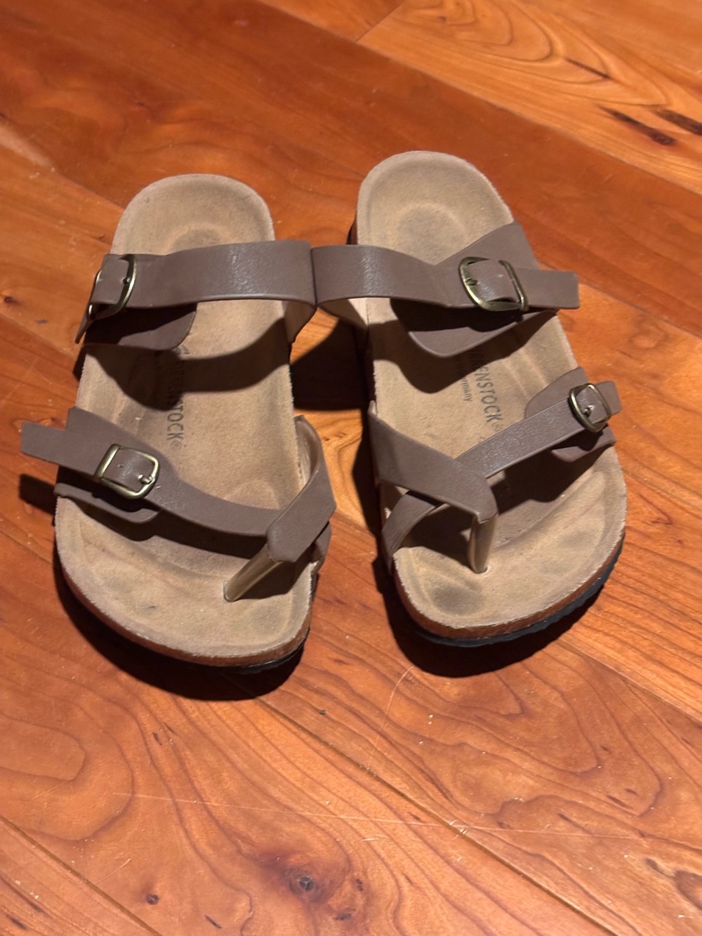 Birkenstock Brown Double Strap Buckle Sandals 39 8-8.5